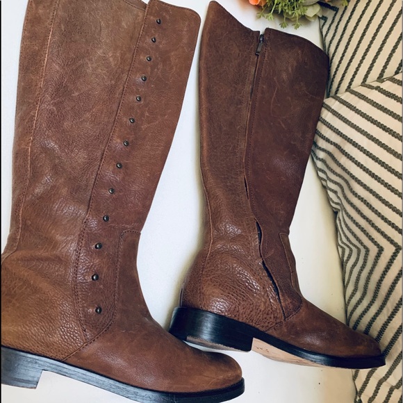 Cole Haan Brown Leather Riding Boots - Picture 1 of 16